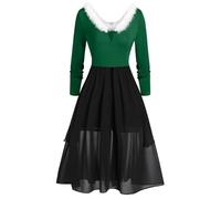 Christmas Dresses for Women 2025 Christmas Tree Santa Snow Printed Evening Prom Xmas Party Dress Vestidos para Navidad De Mujer Dresses Trendy Swing A Line Flare Floral Dress Women