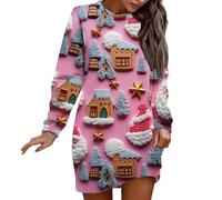 Christmas Dresses For Women,Christmas Costume Womens Autumn And Winter Fashion Christmas Funny Print Long Sleeve Round Neck Casual Dress Eight (Xxl)