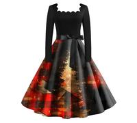 Christmas Dresses for Women UK Black Sleeve Red Xmas Blue Wedding Jumpers Skater Work Jumper Womens Party Women's Wrap Ladies Knitted Long Christmas Pinafore Fancy Sweater Little