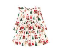 Christmas Dresses Girls Red Long Sleeve Dress Girls Christmas Winter Dress Round Neck Checked Dresses Tutu Evening Dress Princess Dress Merry Christmas A-line Christmas Party Party Dresses Clothing