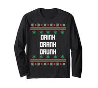 Christmas Drink Drank Drunk Ugly Office Party Sweater Long Sleeve T-Shirt