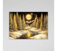 Christmas Drinks Invitations, Christmas Drinks Party Invitation Cards: Starlit Forest Christmas Drinks Invites (Pack of 20 without Envelopes)