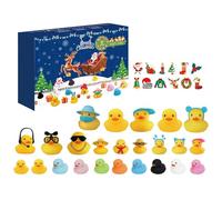 Christmas Ducks Advent Calendar | 24 Days Countdown Rubber Ducks | Bath Toys and Party Favourites for Holiday School Bathroom Home | Girls