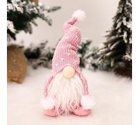 Christmas Dwarf Ornament Set - Plush Knitted Standing Holiday Decor for Tree Having Cm Red/Green/Pink/Khaki/Grey Gnome Doll White Tabletop Beard 30 Home(Khaki)