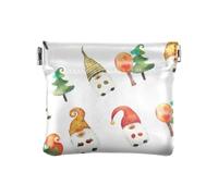 Christmas Dwarves Stylistic Trees Women's Leather Coin Purses Pouches Unique Organizing Pouches for Girls Women Ladies, Christmas Dwarves, 4.33"(L) x 3.74"(W) x 0.39"(H), Classic