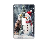 Christmas Eagle Bird Decorative Light Switch Cover Plate 1 Gang Single Toggle, Fun Cute Xmas Snowmen Electrical Faceplate for Kitchen Bathroom Decor, Winter Electrical Switchplate