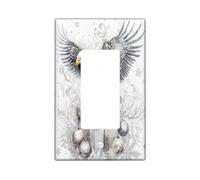 Christmas Eagle Bird Decorative Light Switch Cover Wall Plate 1 Gang Single Rocker, Luxury Xmas Gifts Box Electrical Switchplate, Winter Faceplate for Kitchen Living Room Decor