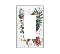Christmas Eagle Bird Decorative Light Switch Cover Wall Plate 1 Gang Single Rocker, Xmas Balls Snowflakes Electrical Switchplate, Winter Faceplate for Kitchen Living Room Decor