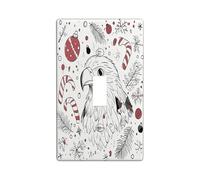 Christmas Eagle Bird Decorative Light Switch Cover Wall Plate 1 Gang Single Toggle, Funny Xmas Cartoon Electrical Faceplate for Kitchen Bathroom, Winter Switchcover Decor