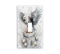 Christmas Eagle Bird Decorative Light Switch Cover Wall Plate 1 Gang Single Toggle, Luxury Xmas Gifts Box Electrical Switchplate, Winter Faceplate for Kitchen Living Room Decor
