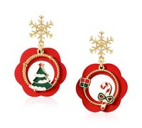 Christmas Earring for Women Christmas Tree Deer Snowflake Earrings Drop Dangle Earrings Holiday Christmas Earrings for Women as Christmas New Year Wedding Party Gifts