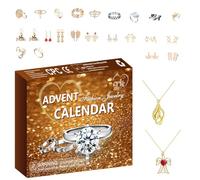 Christmas Earrings - 24 Pair Christmas Planner, Countdown Calendar 2025, Christmass Earring, Tree Topper Bracelets Accessories, Necklace Set For Seasonal Halloween Thanksgiving Easter