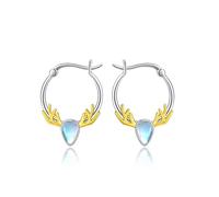 Christmas Earrings 925 Sterling Silver Gold Reindeer Earrings Deer Hoop Earrings Christmas Jewellery Gift for Women