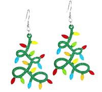 Christmas Earrings,Christmas Theme Earrings Acrylic Christmas Santa Claus/Gingerbread Man/Christmas Tree Dangle Earrings Big Candy Hoop Dangle Earrings Xmas Holiday Earrings for Women, L, Copper, No