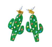 Christmas Earrings Christmas Tree Decoration Hat Dinosaur Cactus Earrings Ladies Girls Holiday Jewelry