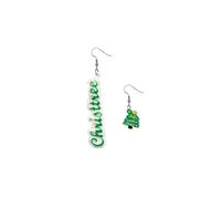Christmas Earrings for Women Christmas Tree Gift Santa Claus Deer Gingerbread Drop Dangle Earrings Cute Fun Xmas Statement Charms Earrings, Acrylic, No Gemstone