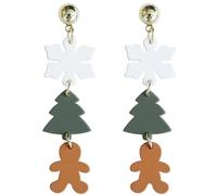 Christmas Earrings for Women Christmas Tree Snowflake Gingerbread Earrings Fun Stud Earrings Holiday Dangle Earrings Festive Jewelry, L, Acrylic, No Gemstone