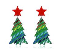 Christmas Earrings for Women Cute Acrylic Xmas Tree Santa Claus Dangle Earrings Festive Gifts Cat Koala Xmas Hat Earring Christmas Holiday Jewelry Costume Accessories, L, Metal, No Gemstone