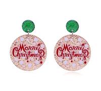 Christmas Earrings for Women Cute Acrylic Xmas Tree Santa Claus Dangle Earrings Festive Gifts Cat Koala Xmas Hat Earring Christmas Holiday Jewelry Costume Accessories, L, Metal, No Gemstone