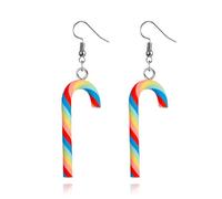 Christmas Earrings for Women Cute Christmas Tree Candy Cane Bow Snowflake Jingle Bell Drop Dangle Earrings Holiday Party Jewelry Accessories Gifts, Metal, No Gemstone