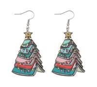 Christmas Earrings for Women Cute Funny Acrylic Christmas Santa Claus Tree Cat Dinosaur Earrings Xmas New Year Party Holiday Earring