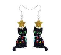 Christmas Earrings for Women Cute Funny Acrylic Christmas Santa Claus Tree Cat Dinosaur Earrings Xmas New Year Party Holiday Earring