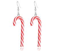 Christmas Earrings for Women Cute Gingerbread Man Elf Fawn Charm Acrylic Fashion Christmas Tree Cat Dinosaur Funny Party Favors Decor Accessories(2PC)