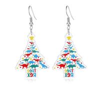Christmas Earrings for Women Cute Gingerbread Man Elf Fawn Charm Earrings Acrylic Fashion Christmas Tree Cat Dinosaur Funny Earrings Xmas Party Favors Decor Accessories, Zinc, unkown