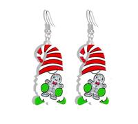 Christmas Earrings for Women Cute Gingerbread Man Elf Fawn Charm Earrings Acrylic Fashion Christmas Tree Cat Dinosaur Funny Earrings Xmas Party Favors Decor Accessories, Zinc, unkown
