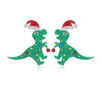 Christmas Earrings for Women Cute Gingerbread Man Elf Fawn Charm Earrings Acrylic Fashion Christmas Tree Cat Dinosaur Funny Earrings Xmas Party Favors Decor Accessories, Zinc, unkown