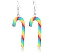 Christmas Earrings for Women Cute Gingerbread Man Elf Fawn Charm Earrings Acrylic Fashion Christmas Tree Cat Dinosaur Funny Earrings Xmas Party Favors Decor Accessories, Zinc, unkown