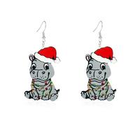Christmas Earrings for Women Glitter Xmas Hat Hen Chicken Acrylic Drop Earring Funny Light Bulb Hippo Dog Animals Dangle Earrings Holiday Jewelry Accessories, Acrylic, No Gemstone