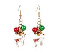 Christmas Earrings for Women,Green Red Christmas Tree Bell Earrings Christmas Bell Santa Elk Earrings Xmas Bow Wreath Earrings New Year FestiveJewelry for Women, L, Plastic, No Gemstone