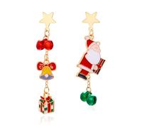 Christmas Earrings for Women Jingle Bell Santa Drop Earrings Christmas Tree Stocking Santa Claus Hat Earrings, moderation, Metal, No Gemstone