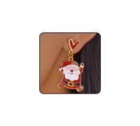 Christmas Earrings for Women Red Heart Gingerbread Man Garland Snowman Christmas Tree Santa Claus Enamel Stud Earrings Dangling Funny Cute Xmas Earring for Women, M, Metal, No Gemstone