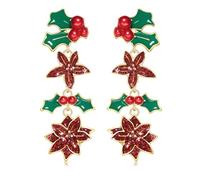 Christmas Earrings for Women,Rhinestone Cute Xmas Earrings Holiday Santa Snowman Christmas Tree Earrings Christmas Jewelry, dangle, enamel,alloy, No Gemstone