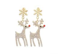 Christmas Earrings for Women Rhinestone Snowflake Elk Cubic Zirconia Dangle Earrings Christmas Dangle Earrings Crystal Animal Christmas Party Jewelry, moderation, Zinc, Not a gemstone
