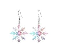 Christmas Earrings for Women Snowflake Snowman Wine Glass Dangle Earrings Festive Winter Party Jewelry Gift, L, Metal, No Gemstone