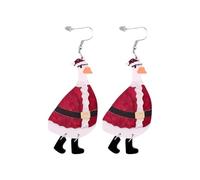 Christmas Earrings for Women UK 1 Pair Alloy Earrings Womens Silver Studs Earrings Cute Snowman Snowflake Reindeer Santa Xmas Tree Christmas Hat Dangle Earrings Hypoallergenic Earrings
