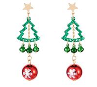 Christmas Earrings for Women,Vintage Christmas Tree/Bells/Gingerbreadman/Bow/Star Dangle Drop Earring Xmas Drop Earrings Winter Holiday Jewelry, L, Plastic, No Gemstone