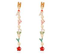 Christmas Earrings for Women,Vintage Jingle Bell Snowflake Bow Stars Crutch Dangle Earring Xmas Holiday Earrings Jewelry, L, Plastic, No Gemstone