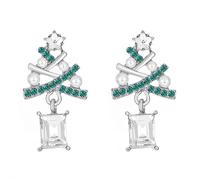 Christmas Earrings Gifts for Women,Xmas Holiday Dangle Earrings Christmas Stud Tree Earring,Xmas Tree Dangle Hoop Earring,Women Holiday Party Gift