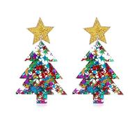 Christmas Earrings Gold Acrylic Mirror Gingerbread Man、 Soldier、 Christmas Tree Hanging Down Earrings Stylish Simplicity Christmas Party Jewellery For Women, One Size, Acrylic, No Gemstone