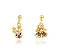 Christmas Earrings Stud for Women Silver Print Cute Earring Christmas Earring Christmas Dangle Earrings Dainty Flower Angel Clock Deer Studs Xmas Jewelry Accessories, Middle, Alloy Steel, No Gemstone