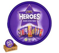 Christmas, Easter Assorted Chocolate Tubs and Tins Selection Gifts, Mixed Variety Sweets, Family Sharing Gift Box Bundle by UrbanShoppi (Heroes Tub 550g)