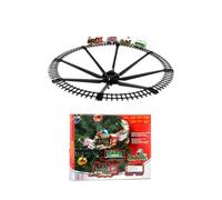 Christmas Electric Suspended Rail Car Toy, Festive Train Ornament 16.94×14.58×3.15in, Plastic Hanging Decor for Christmas Tree, Wreaths & Gift Scenes (A)