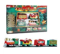 Christmas Electric Train,Metal Alloy Christmas Toys Steam Locomotive with Locomotive & Santa Sleigh, 14-Piece Expandable Track for Kids Ages 3+, Festive Holiday Decor & Gift Idea
