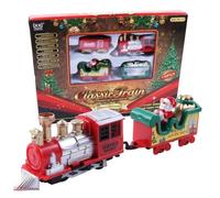 Christmas Electric Train,Metal Alloy Christmas Toys Steam Locomotive with Locomotive & Santa Sleigh, 14-Piece Expandable Track for Kids Ages 3+, Festive Holiday Decor & Gift Idea