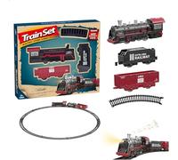 Christmas Electric Train Set with Light & Sounds, Electric Train Toy for Around The Tree, Toy Trains Set for Under Christmas Tree for 3-7+ Years Old Toddler Boys and Girls (A)