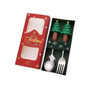 Christmas Elegances Spoon and Fork Set 410Stainless Steel Dinnerware Elegant Utensils Suitable for Happy Festivities Holiday Dinnerware